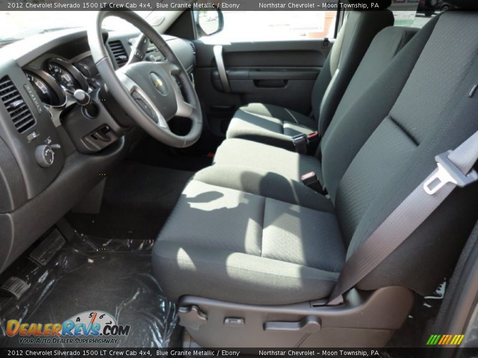 Ebony Interior - 2012 Chevrolet Silverado 1500 LT Crew Cab 4x4 Photo #11