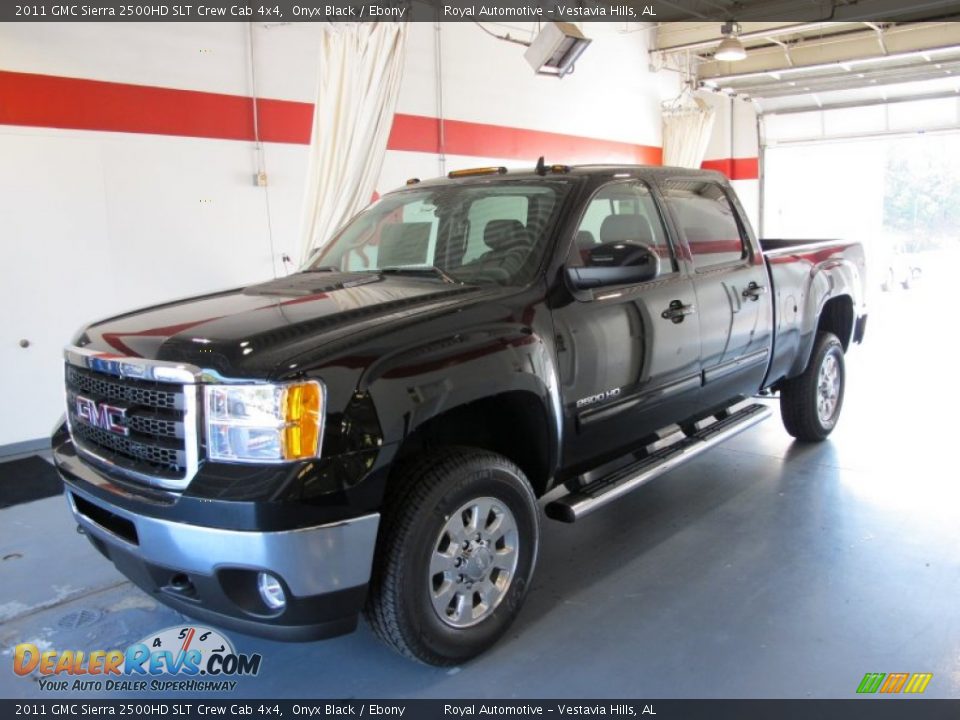 2011 GMC Sierra 2500HD SLT Crew Cab 4x4 Onyx Black / Ebony Photo #1