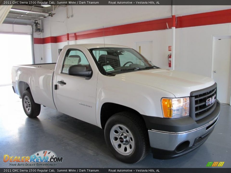 2011 GMC Sierra 1500 Regular Cab Summit White / Dark Titanium Photo #5