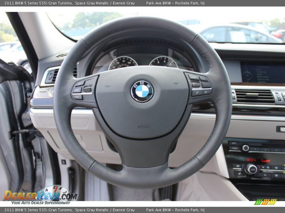 2011 BMW 5 Series 535i Gran Turismo Steering Wheel Photo #14