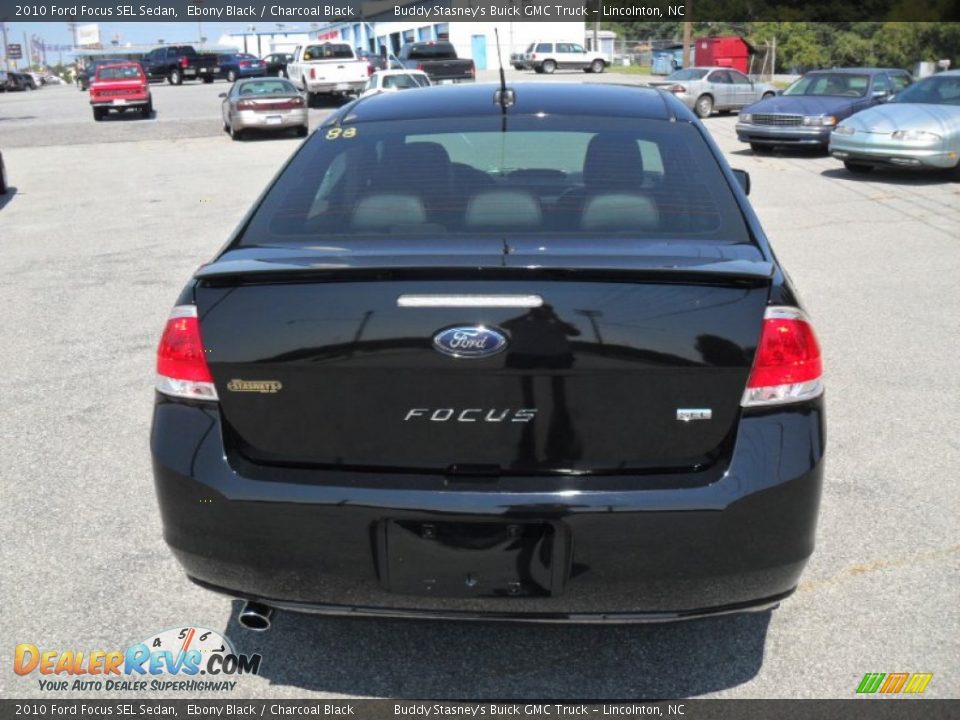 2010 Ford Focus SEL Sedan Ebony Black / Charcoal Black Photo #3