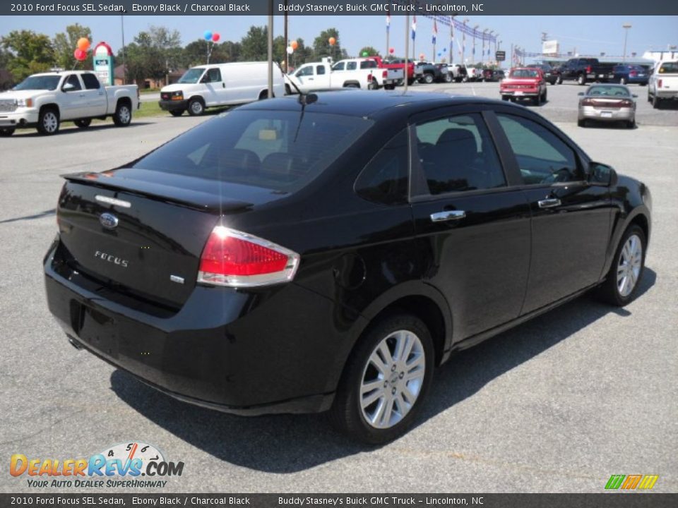 2010 Ford Focus SEL Sedan Ebony Black / Charcoal Black Photo #4