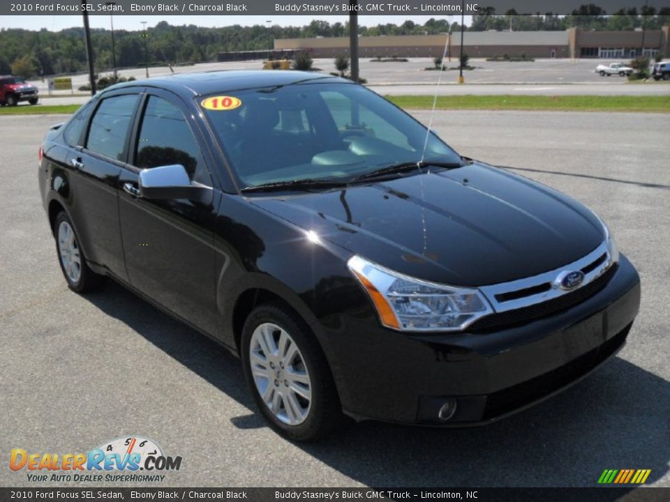 2010 Ford Focus SEL Sedan Ebony Black / Charcoal Black Photo #5