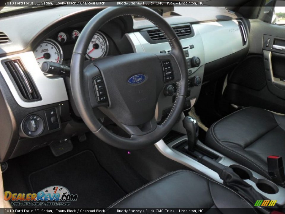 2010 Ford Focus SEL Sedan Ebony Black / Charcoal Black Photo #28