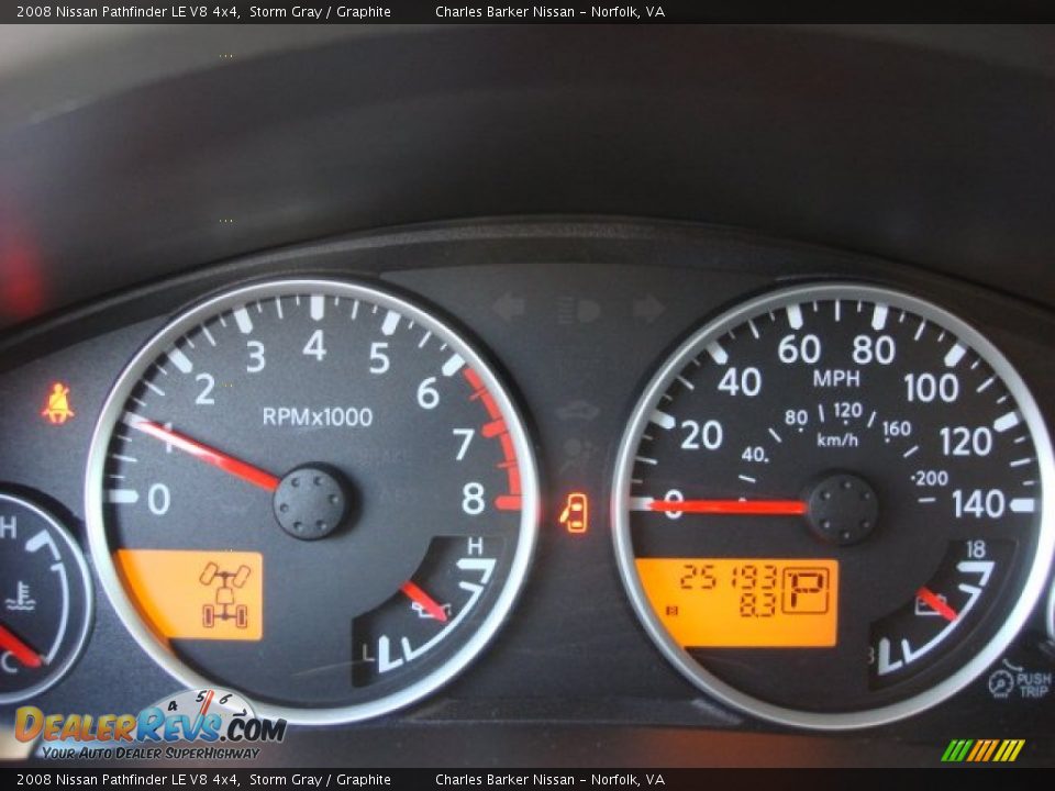 2008 Nissan Pathfinder LE V8 4x4 Storm Gray / Graphite Photo #12