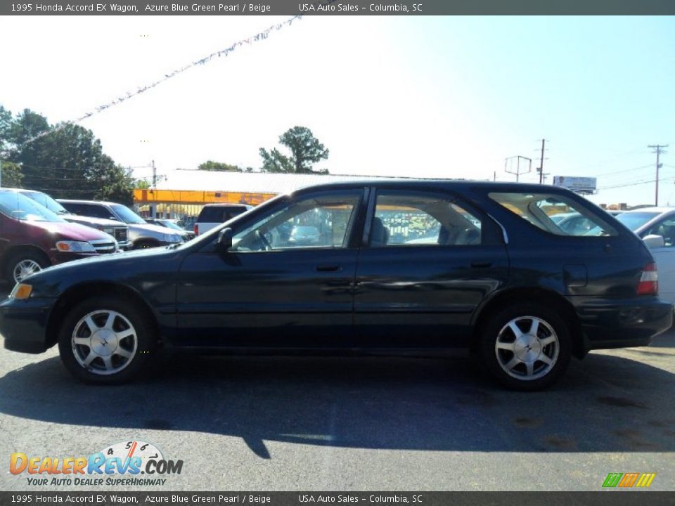 1995 Honda Accord EX Wagon Azure Blue Green Pearl / Beige Photo #3