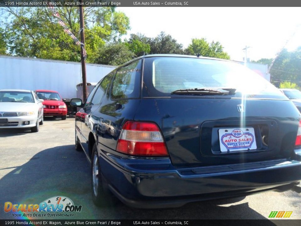 1995 Honda Accord EX Wagon Azure Blue Green Pearl / Beige Photo #4