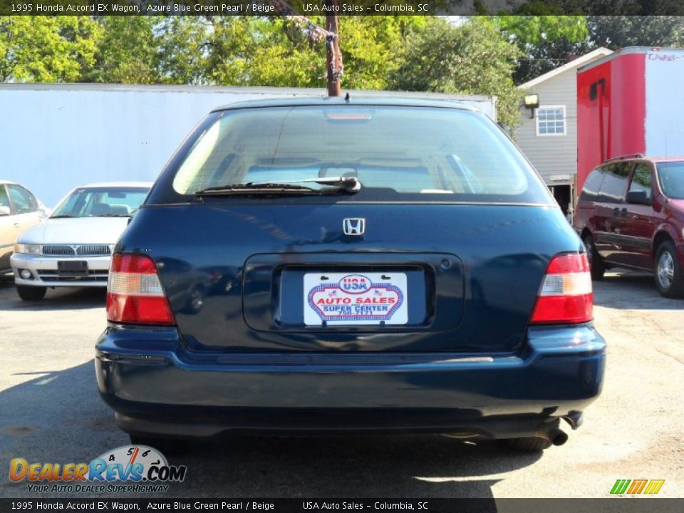 1995 Honda Accord EX Wagon Azure Blue Green Pearl / Beige Photo #5