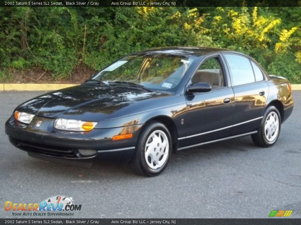 2002 Saturn S Series SL2 Sedan Black Silver / Gray Photo #1