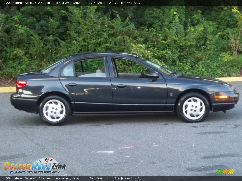 2002 Saturn S Series SL2 Sedan Black Silver / Gray Photo #4