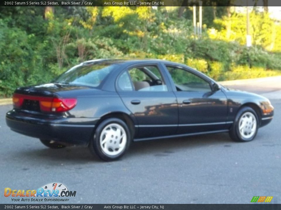 2002 Saturn S Series SL2 Sedan Black Silver / Gray Photo #5