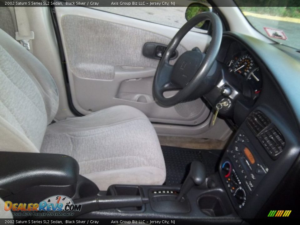 2002 Saturn S Series SL2 Sedan Black Silver / Gray Photo #16