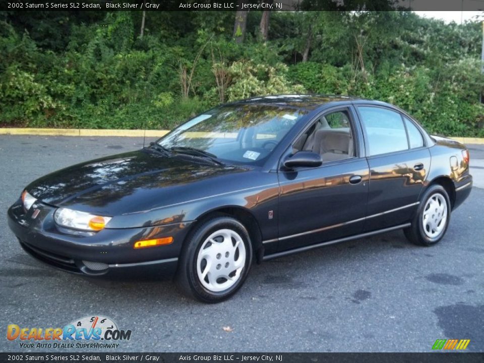 2002 Saturn S Series SL2 Sedan Black Silver / Gray Photo #20