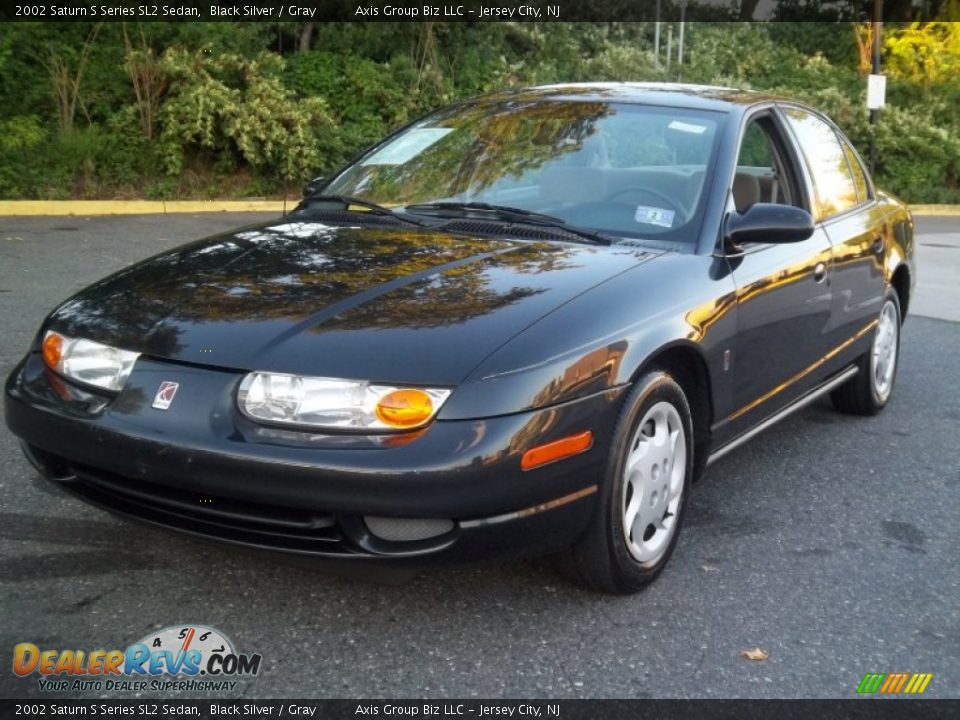 2002 Saturn S Series SL2 Sedan Black Silver / Gray Photo #21