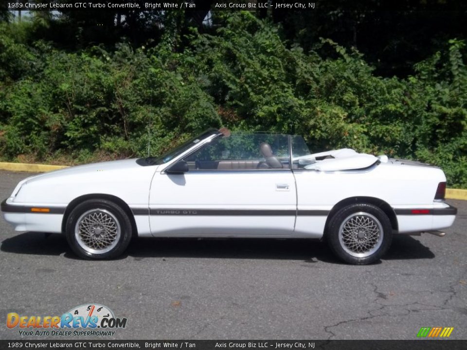 1989 Chrysler Lebaron GTC Turbo Convertible Bright White / Tan Photo #2