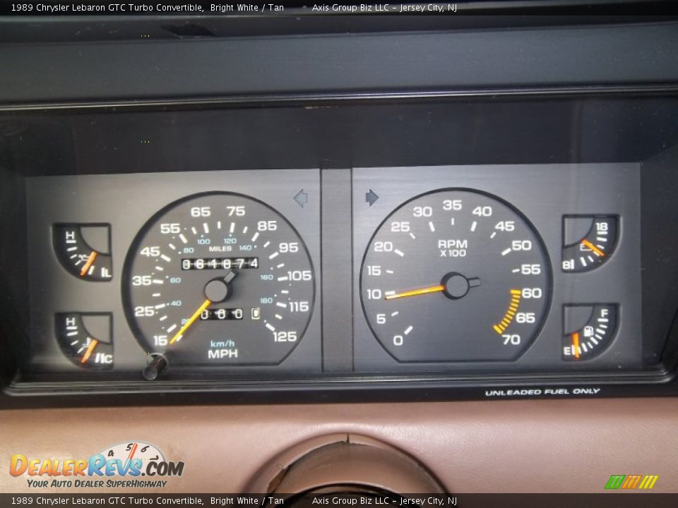 1989 Chrysler Lebaron GTC Turbo Convertible Gauges Photo #11