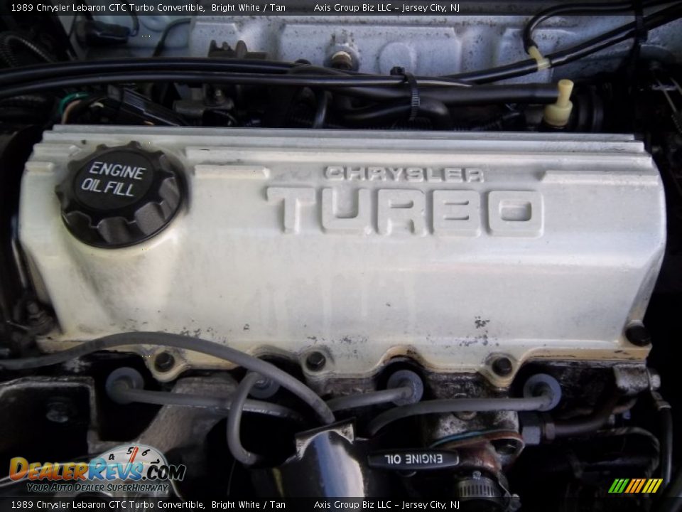 1989 Chrysler Lebaron GTC Turbo Convertible 2.5 Liter Turbocharged SOHC 8-Valve 4 Cylinder Engine Photo #22