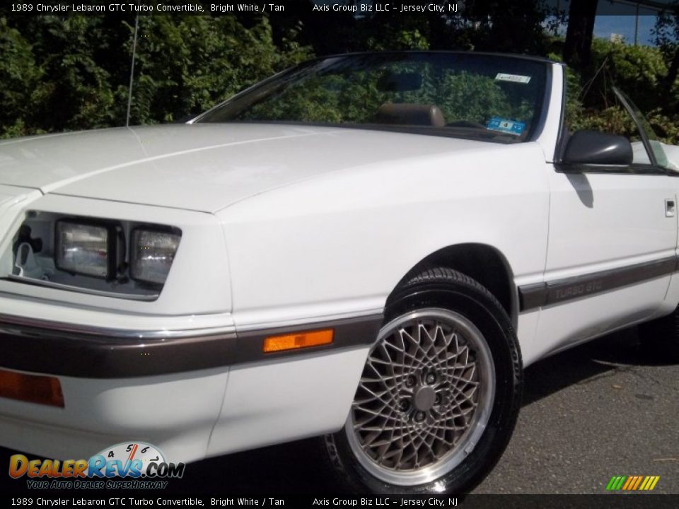 1989 Chrysler Lebaron GTC Turbo Convertible Bright White / Tan Photo #25