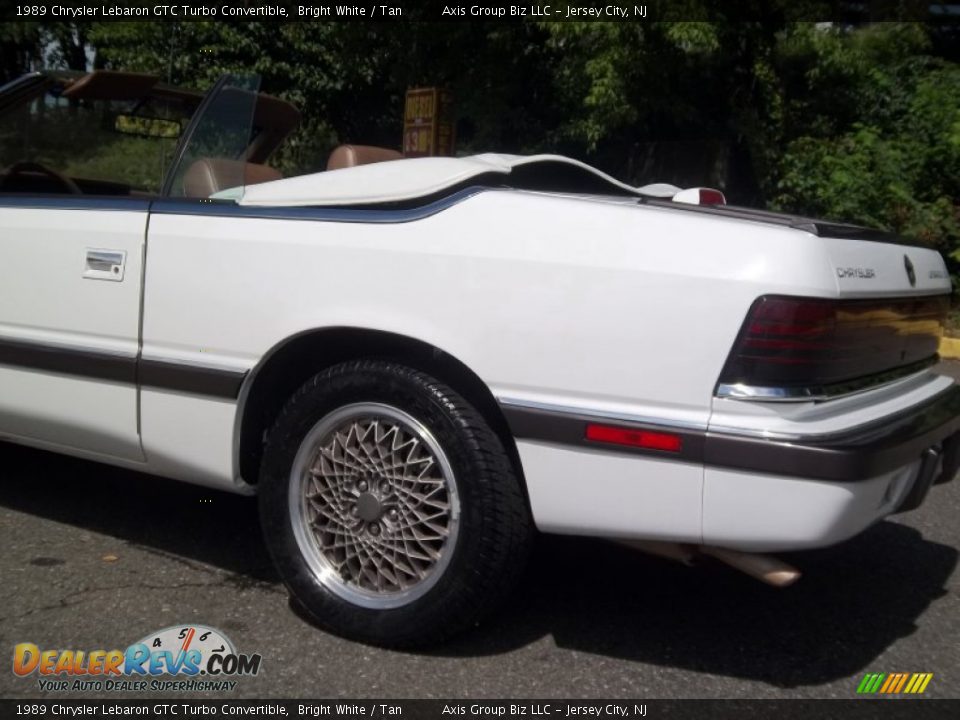 1989 Chrysler Lebaron GTC Turbo Convertible Bright White / Tan Photo #26