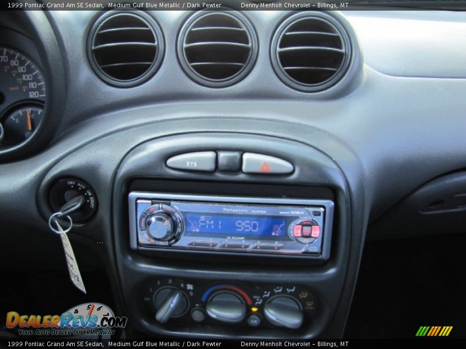1999 Pontiac Grand Am SE Sedan Medium Gulf Blue Metallic / Dark Pewter Photo #12