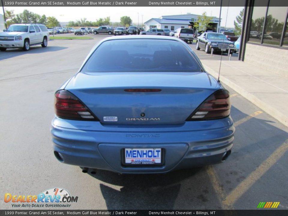 1999 Pontiac Grand Am SE Sedan Medium Gulf Blue Metallic / Dark Pewter Photo #26