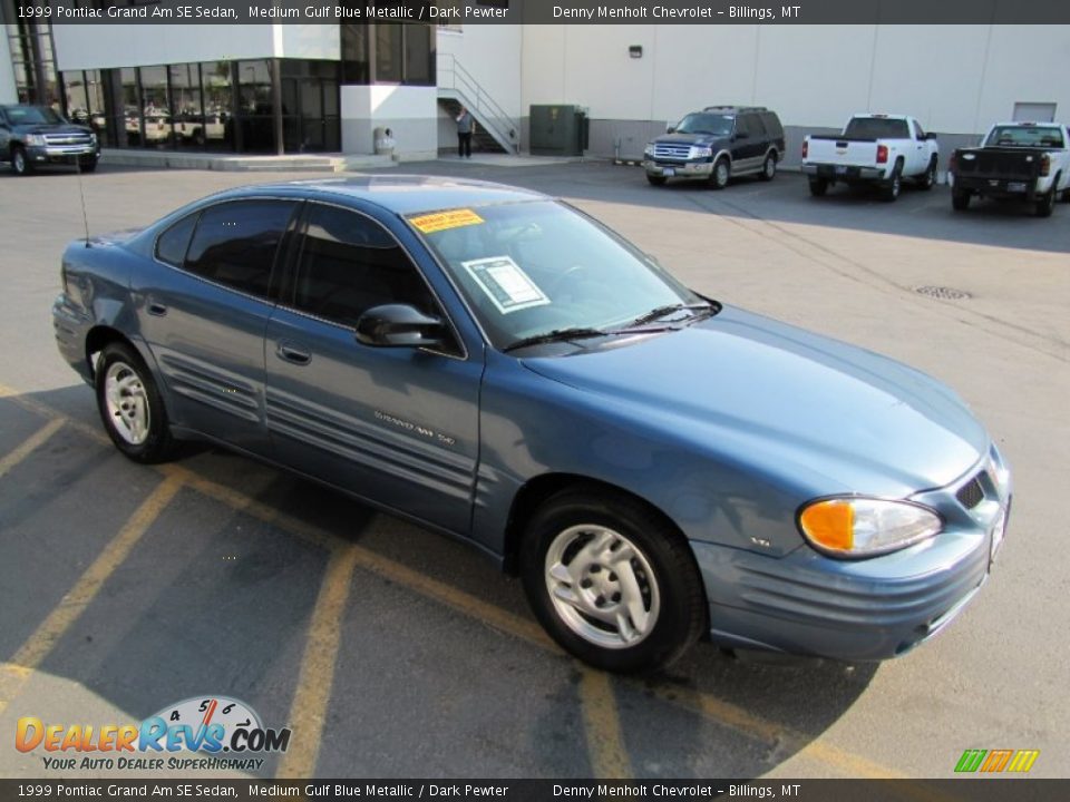 1999 Pontiac Grand Am SE Sedan Medium Gulf Blue Metallic / Dark Pewter Photo #28