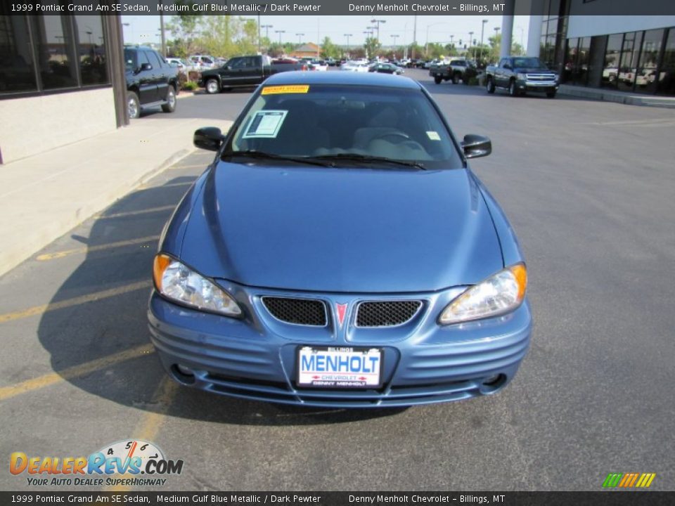1999 Pontiac Grand Am SE Sedan Medium Gulf Blue Metallic / Dark Pewter Photo #29