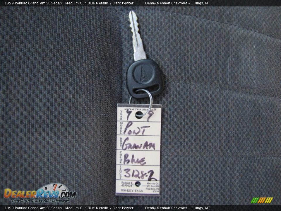 1999 Pontiac Grand Am SE Sedan Medium Gulf Blue Metallic / Dark Pewter Photo #32