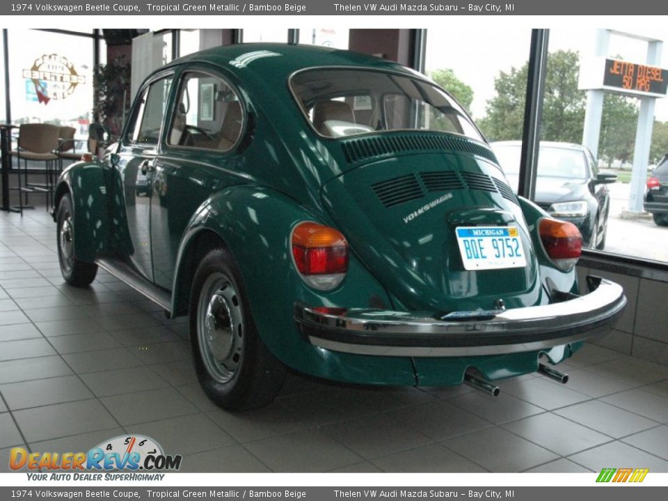 1974 Volkswagen Beetle Coupe Tropical Green Metallic / Bamboo Beige Photo #3