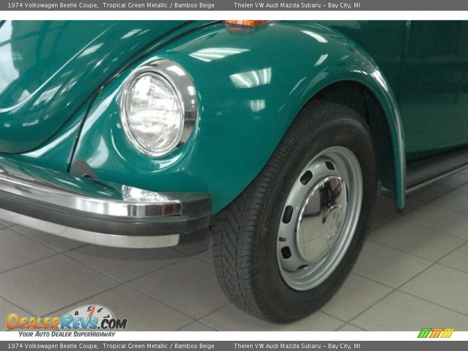 1974 Volkswagen Beetle Coupe Tropical Green Metallic / Bamboo Beige Photo #4