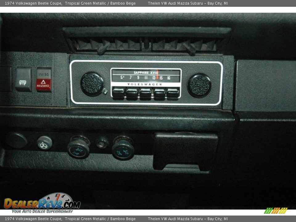 1974 Volkswagen Beetle Coupe Tropical Green Metallic / Bamboo Beige Photo #8