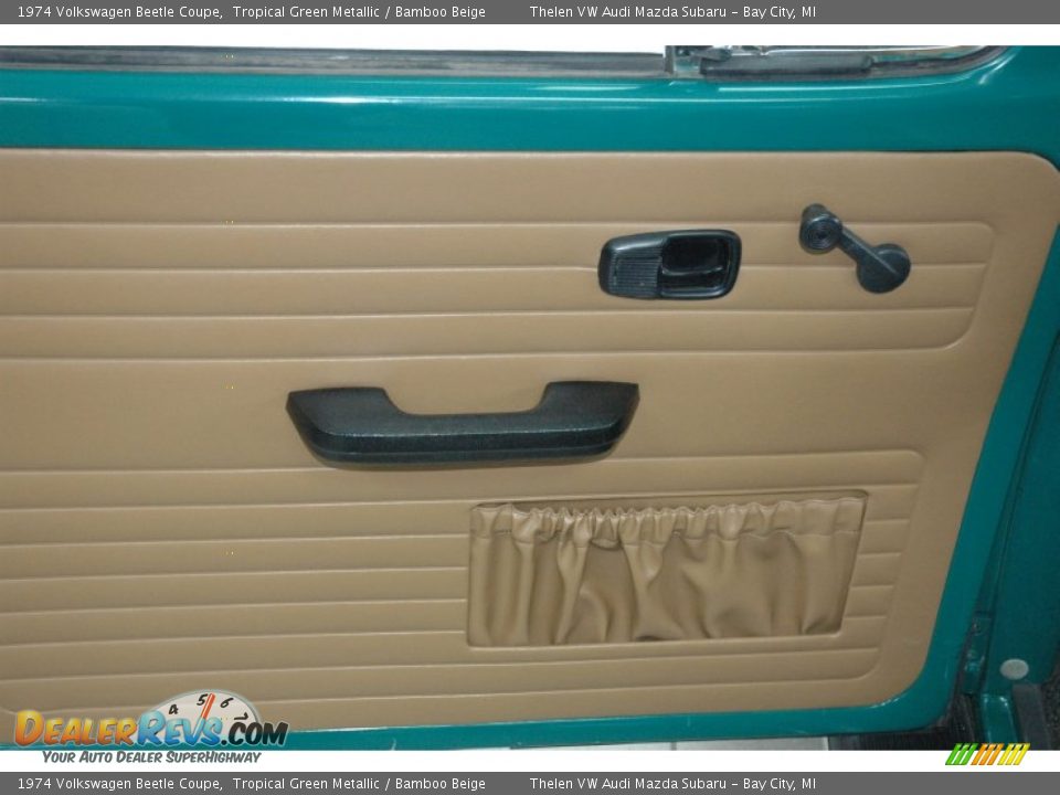 1974 Volkswagen Beetle Coupe Tropical Green Metallic / Bamboo Beige Photo #9