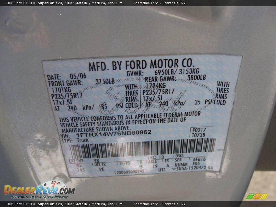 2006 Ford F150 XL SuperCab 4x4 Silver Metallic / Medium/Dark Flint Photo #27