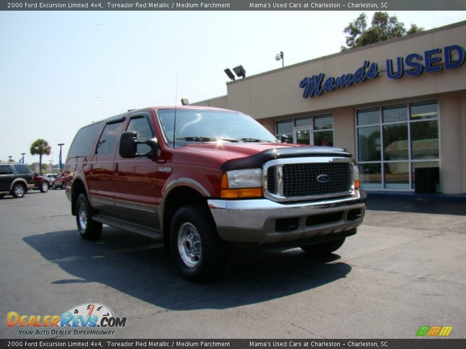 2000 Ford Excursion Limited 4x4 Toreador Red Metallic / Medium Parchment Photo #2