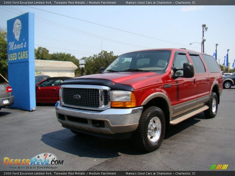 2000 Ford Excursion Limited 4x4 Toreador Red Metallic / Medium Parchment Photo #4