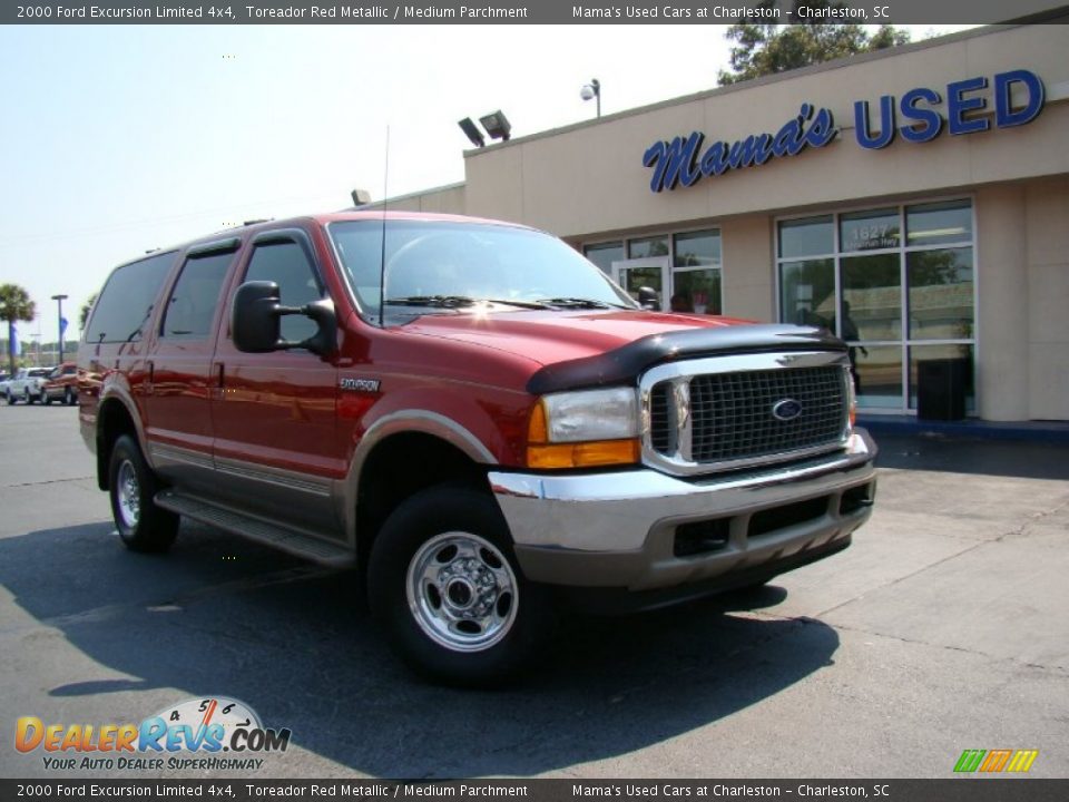 2000 Ford Excursion Limited 4x4 Toreador Red Metallic / Medium Parchment Photo #31