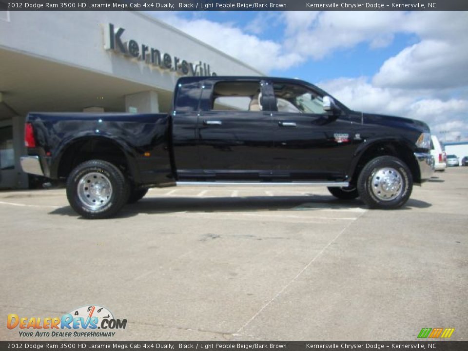 2012 Dodge Ram 3500 HD Laramie Mega Cab 4x4 Dually Black / Light Pebble Beige/Bark Brown Photo #2