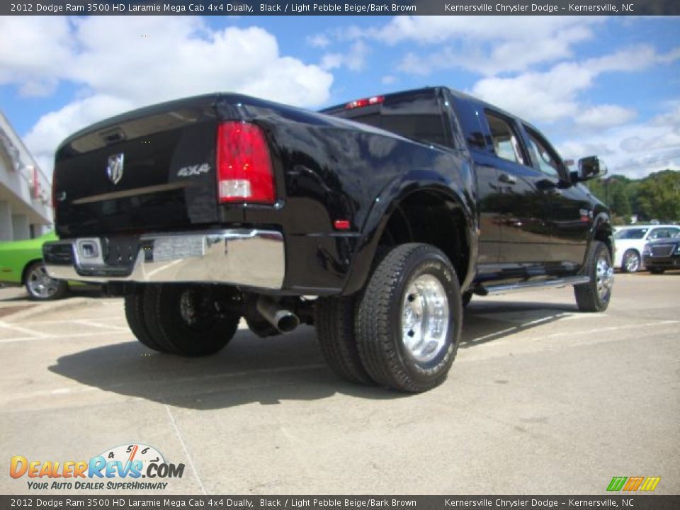 2012 Dodge Ram 3500 HD Laramie Mega Cab 4x4 Dually Black / Light Pebble Beige/Bark Brown Photo #3