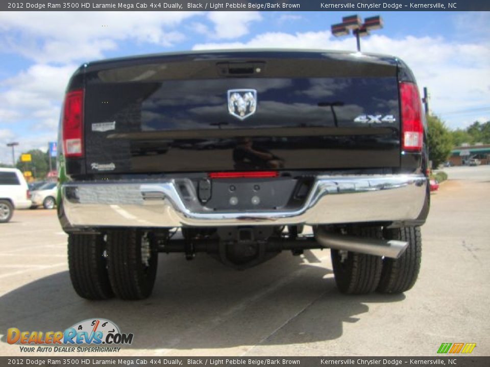 2012 Dodge Ram 3500 HD Laramie Mega Cab 4x4 Dually Black / Light Pebble Beige/Bark Brown Photo #4