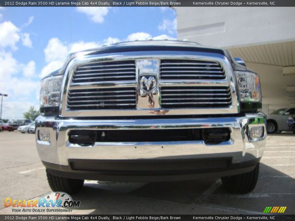 2012 Dodge Ram 3500 HD Laramie Mega Cab 4x4 Dually Black / Light Pebble Beige/Bark Brown Photo #8