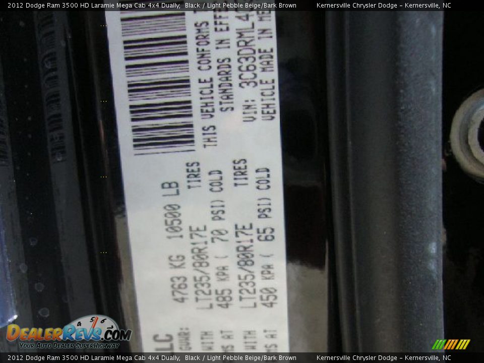 2012 Dodge Ram 3500 HD Laramie Mega Cab 4x4 Dually Black / Light Pebble Beige/Bark Brown Photo #21