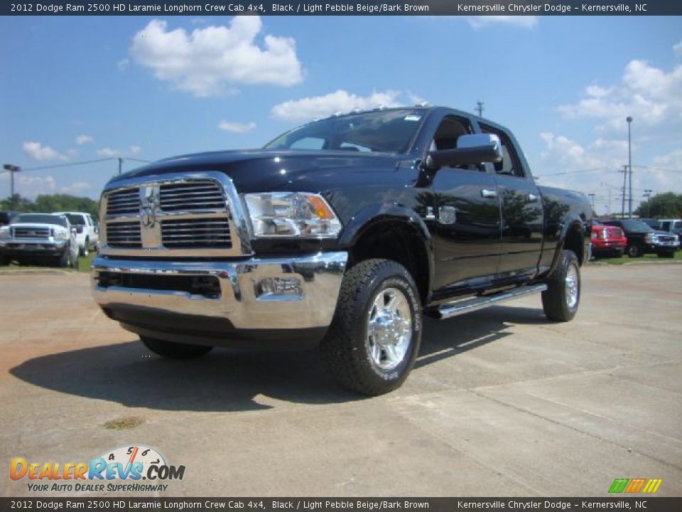 2012 Dodge Ram 2500 HD Laramie Longhorn Crew Cab 4x4 Black / Light Pebble Beige/Bark Brown Photo #1