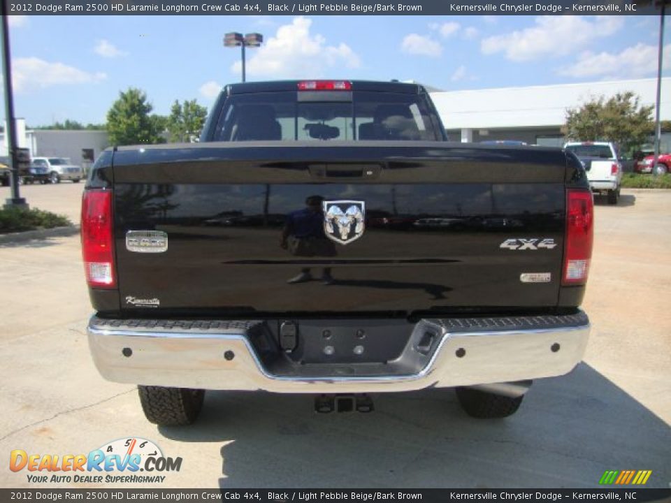 2012 Dodge Ram 2500 HD Laramie Longhorn Crew Cab 4x4 Black / Light Pebble Beige/Bark Brown Photo #3