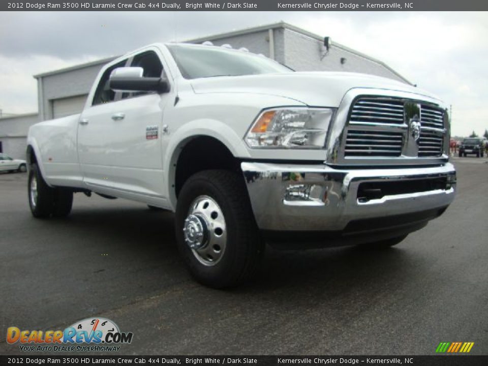 2012 Dodge Ram 3500 HD Laramie Crew Cab 4x4 Dually Bright White / Dark Slate Photo #1