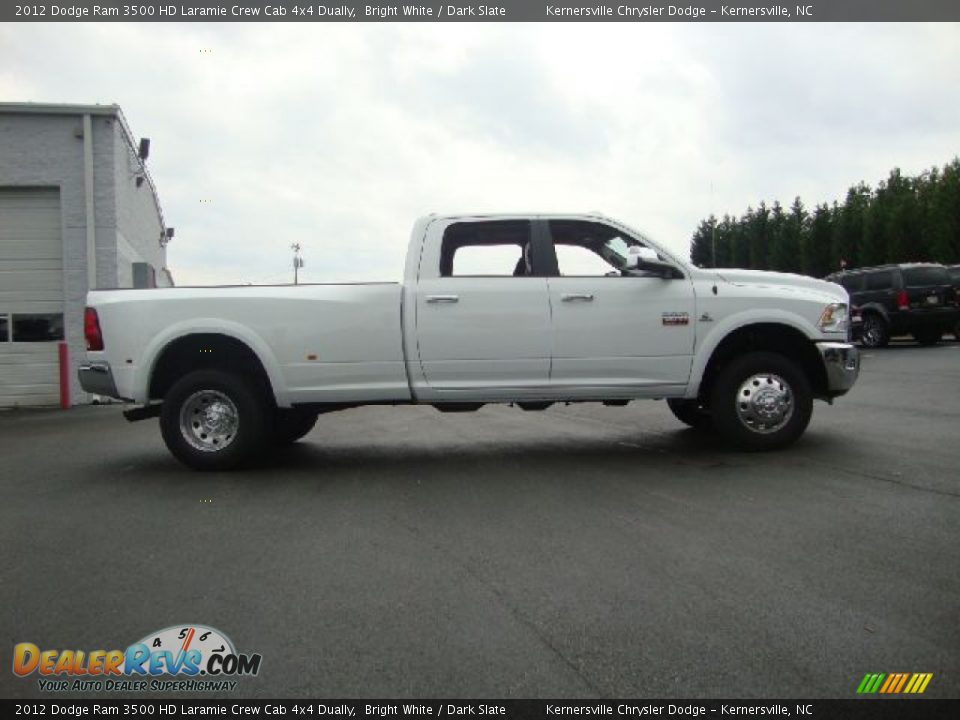 2012 Dodge Ram 3500 HD Laramie Crew Cab 4x4 Dually Bright White / Dark Slate Photo #2