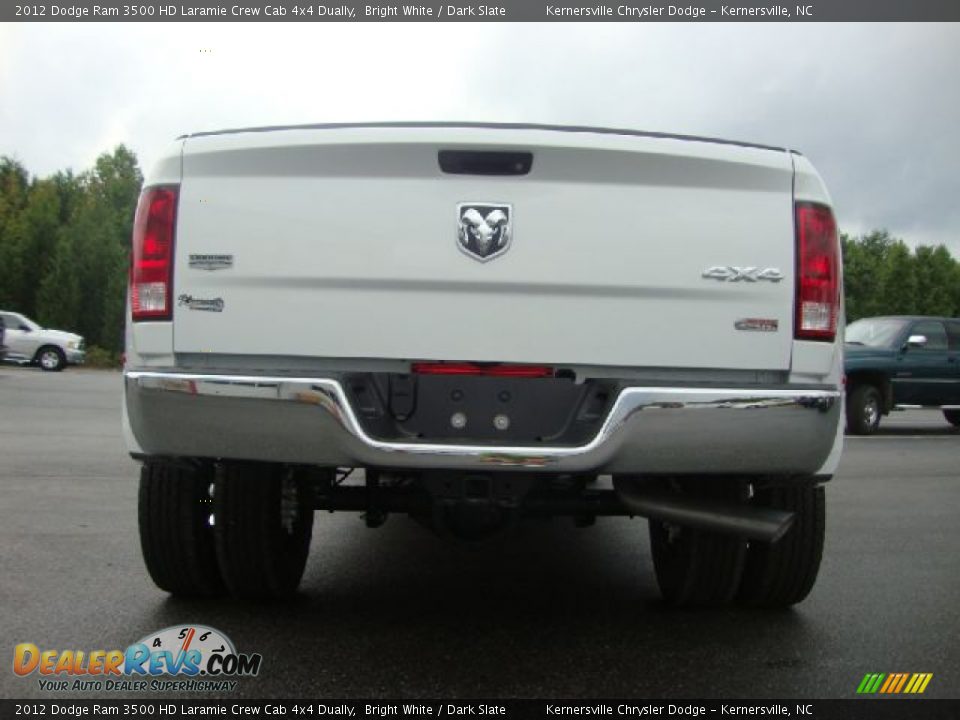 2012 Dodge Ram 3500 HD Laramie Crew Cab 4x4 Dually Bright White / Dark Slate Photo #4