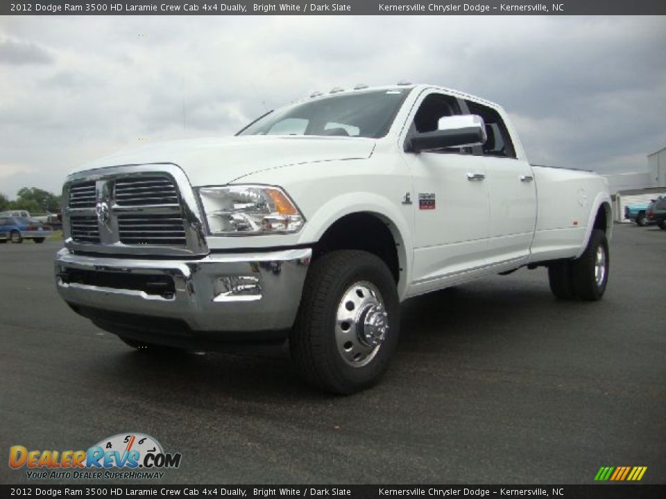 2012 Dodge Ram 3500 HD Laramie Crew Cab 4x4 Dually Bright White / Dark Slate Photo #7