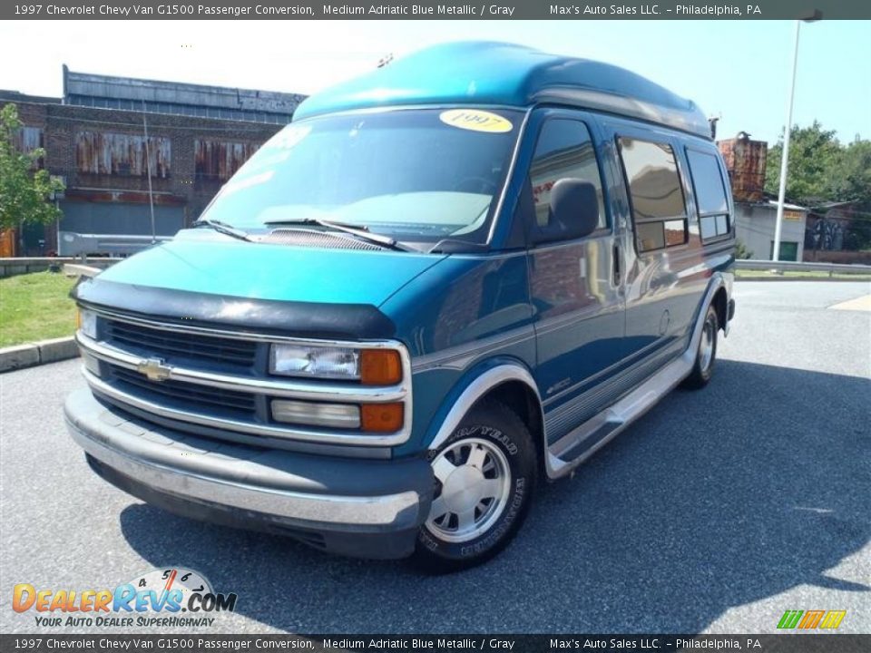 1997 Chevrolet Chevy Van G1500 Passenger Conversion Medium Adriatic Blue Metallic / Gray Photo #1