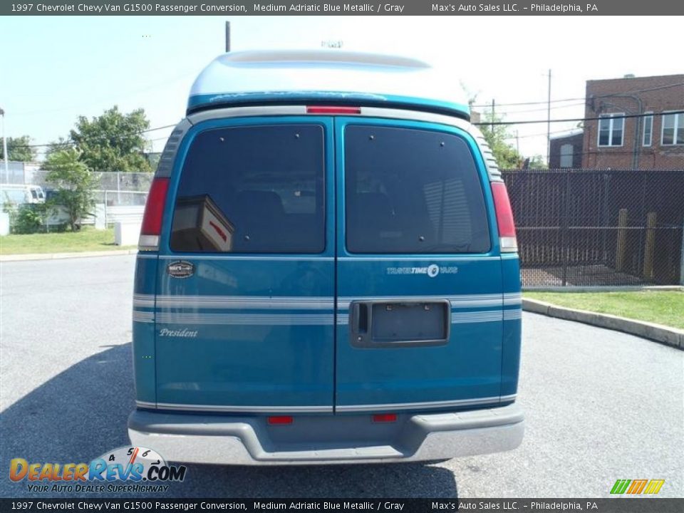 1997 Chevrolet Chevy Van G1500 Passenger Conversion Medium Adriatic Blue Metallic / Gray Photo #12