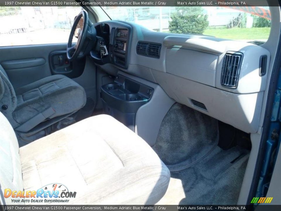 1997 Chevrolet Chevy Van G1500 Passenger Conversion Medium Adriatic Blue Metallic / Gray Photo #18